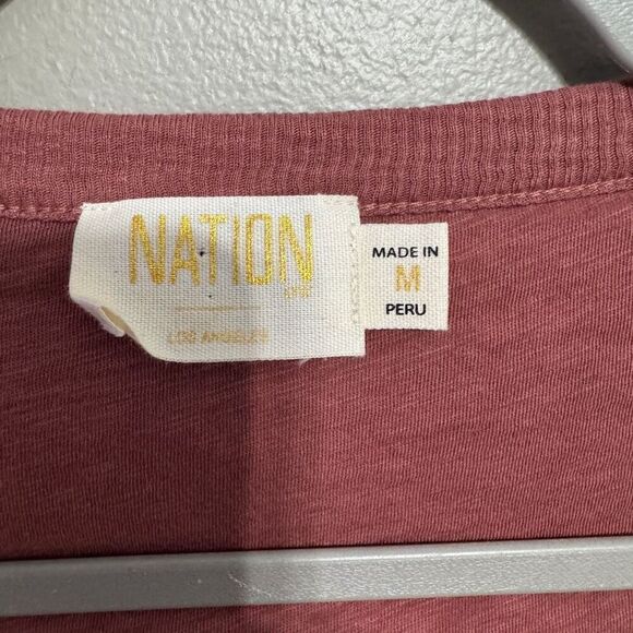 nation Itd lalita ruffle pima cotton top mauve size medium - Picture 4 of 7
